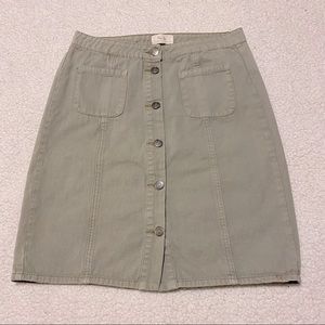 Sage Green Button Up Cargo Skirt